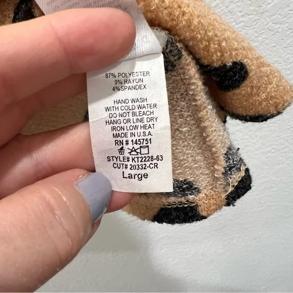 Fantastic Fawn Animal Print Lightweight Boxy Sweater L Made in USA - Picture 6 of 7